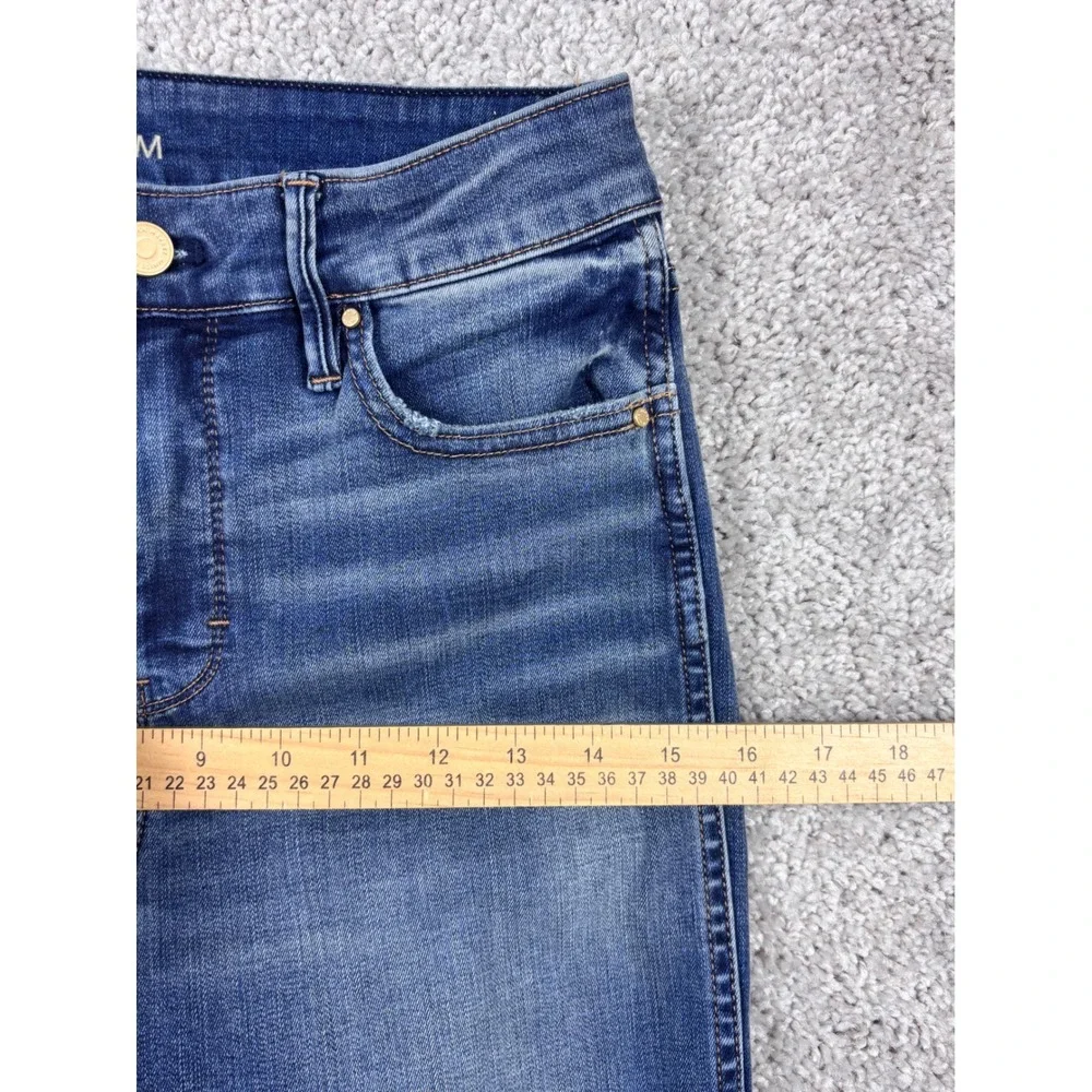 White House Black Market The Slim Crop High Rise Beaded‎ Hem Jeans Blue Womens 2